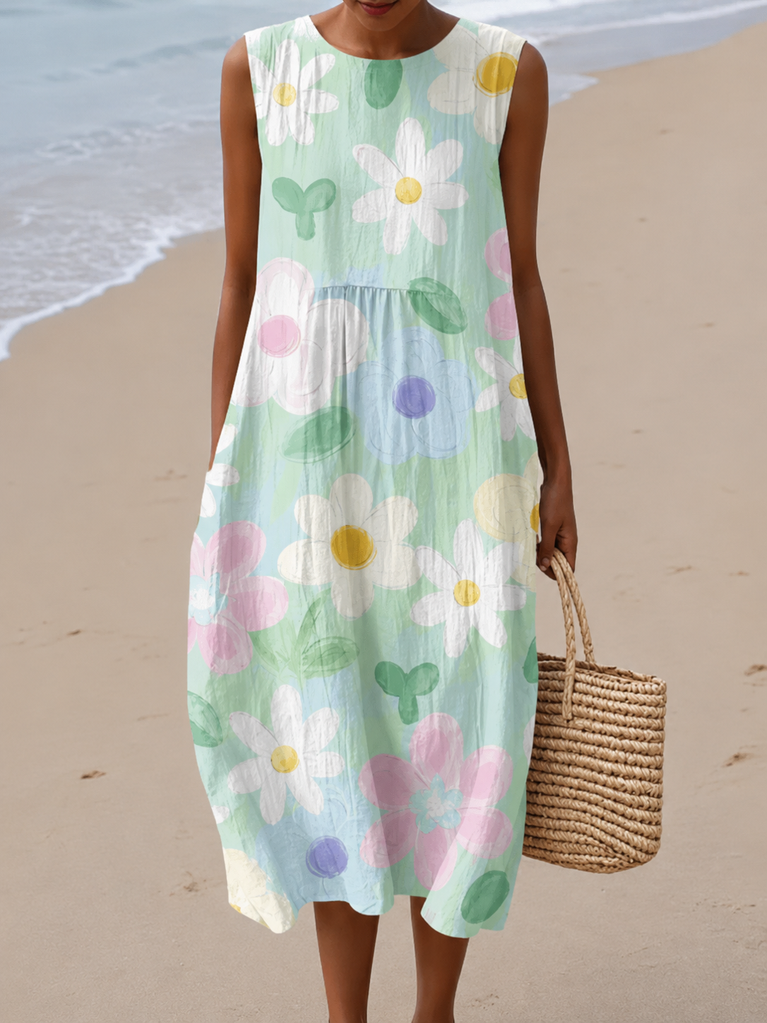 Irene™ Robe Midi Fleurs Pastel