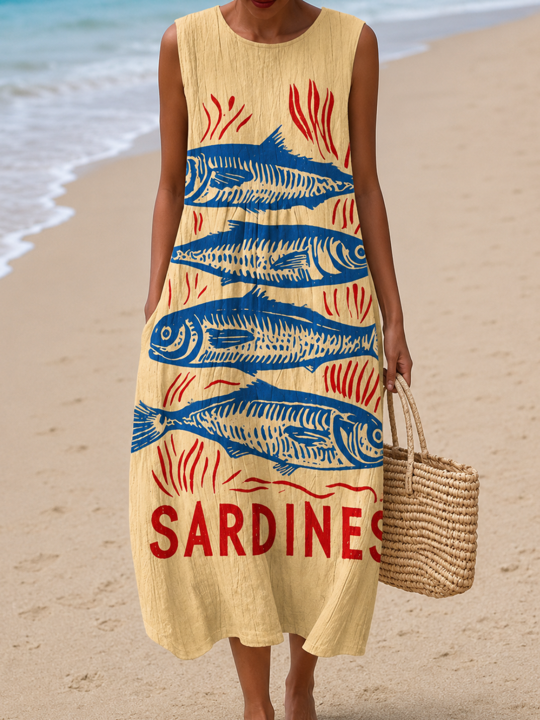 Katia - Robe Midi Sans Manches Coupe Décontractée