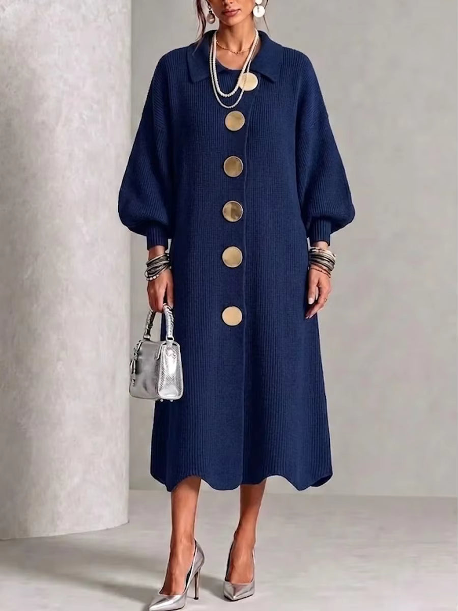 Sienna – Robe boutonnée à manches longues