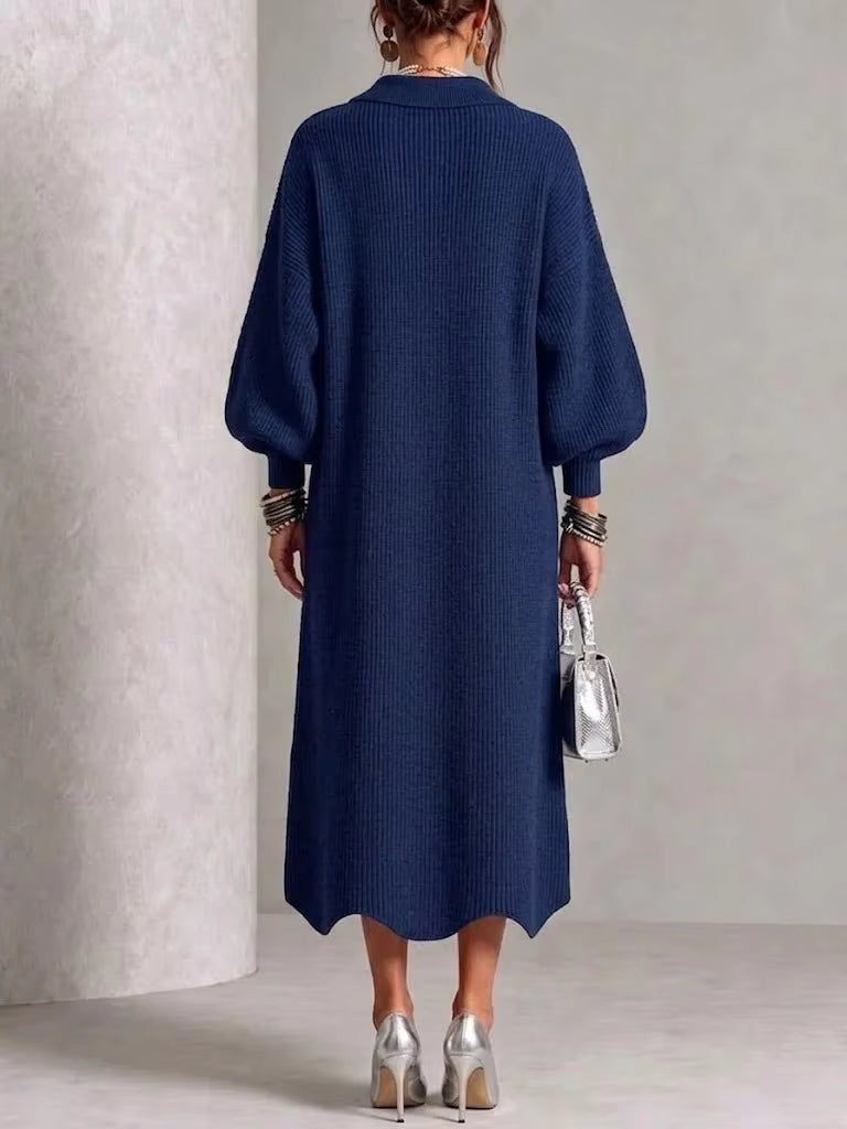 Sienna – Robe boutonnée à manches longues