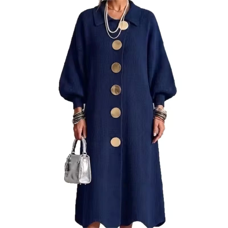 Sienna – Robe boutonnée à manches longues