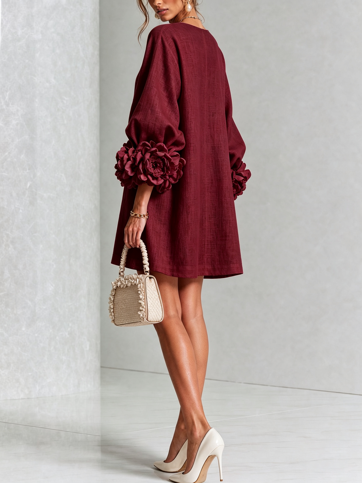Maisie- Rosette Cuff Mini Dress
