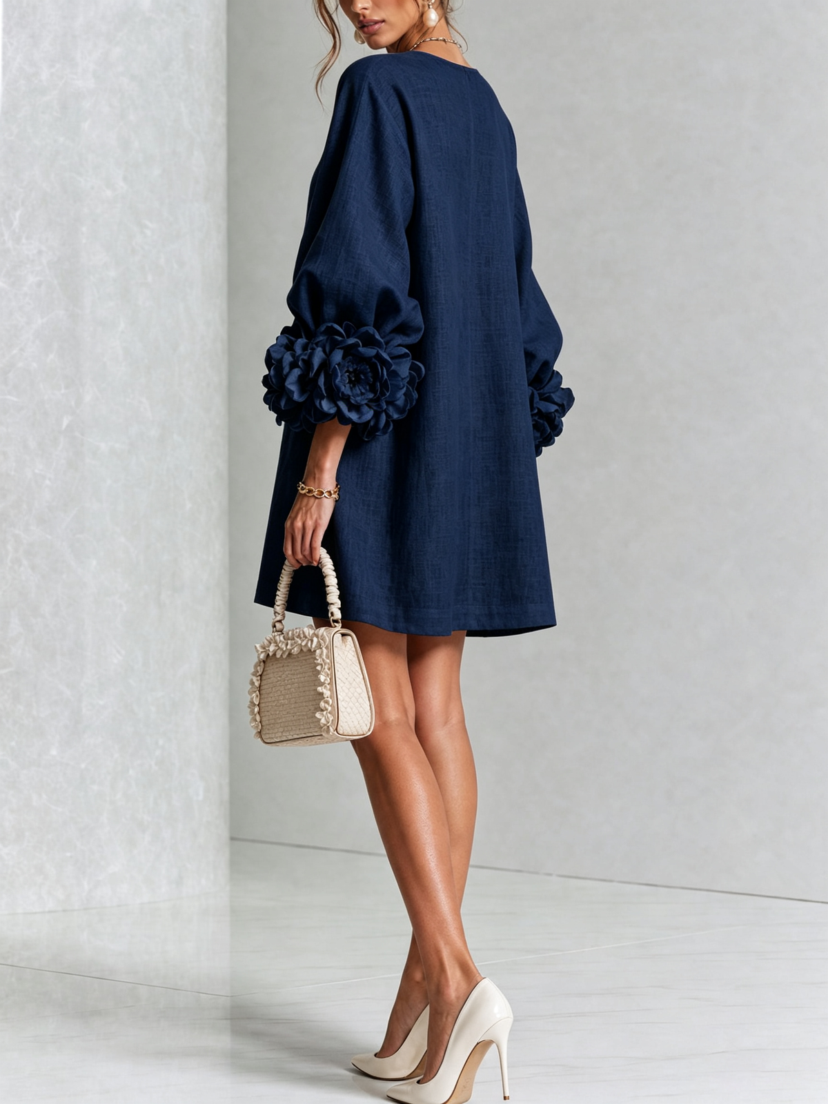 Maisie- Rosette Cuff Mini Dress