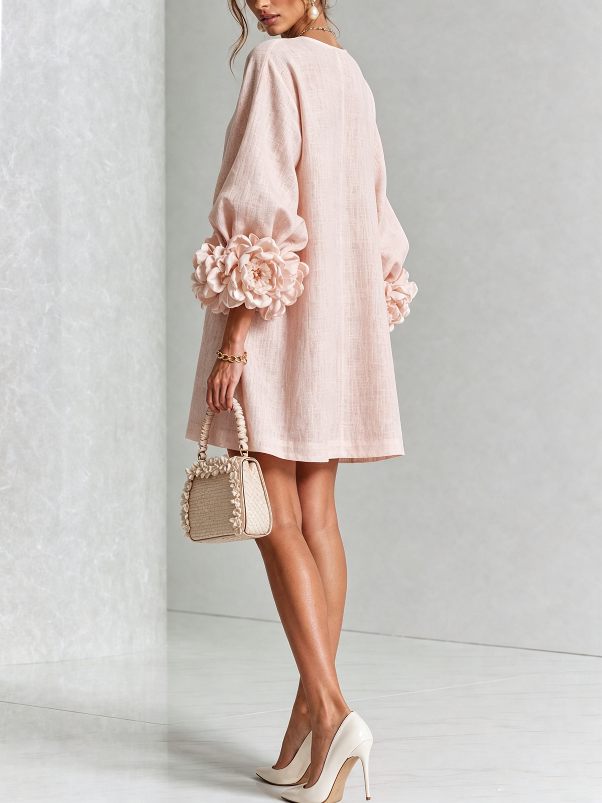 Maisie- Rosette Cuff Mini Dress