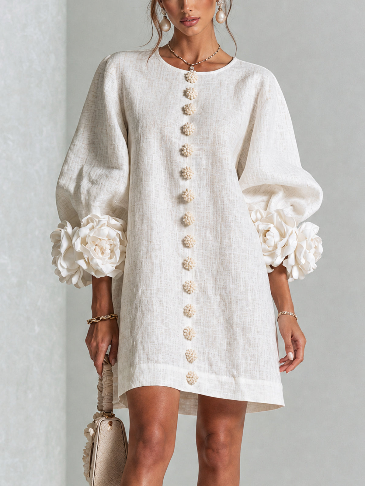 Maisie- Rosette Cuff Mini Dress