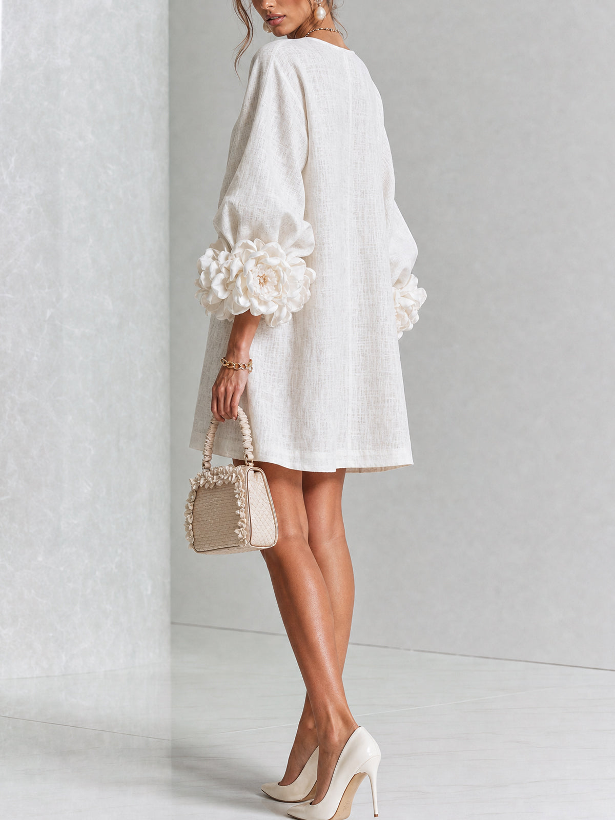 Maisie- Rosette Cuff Mini Dress