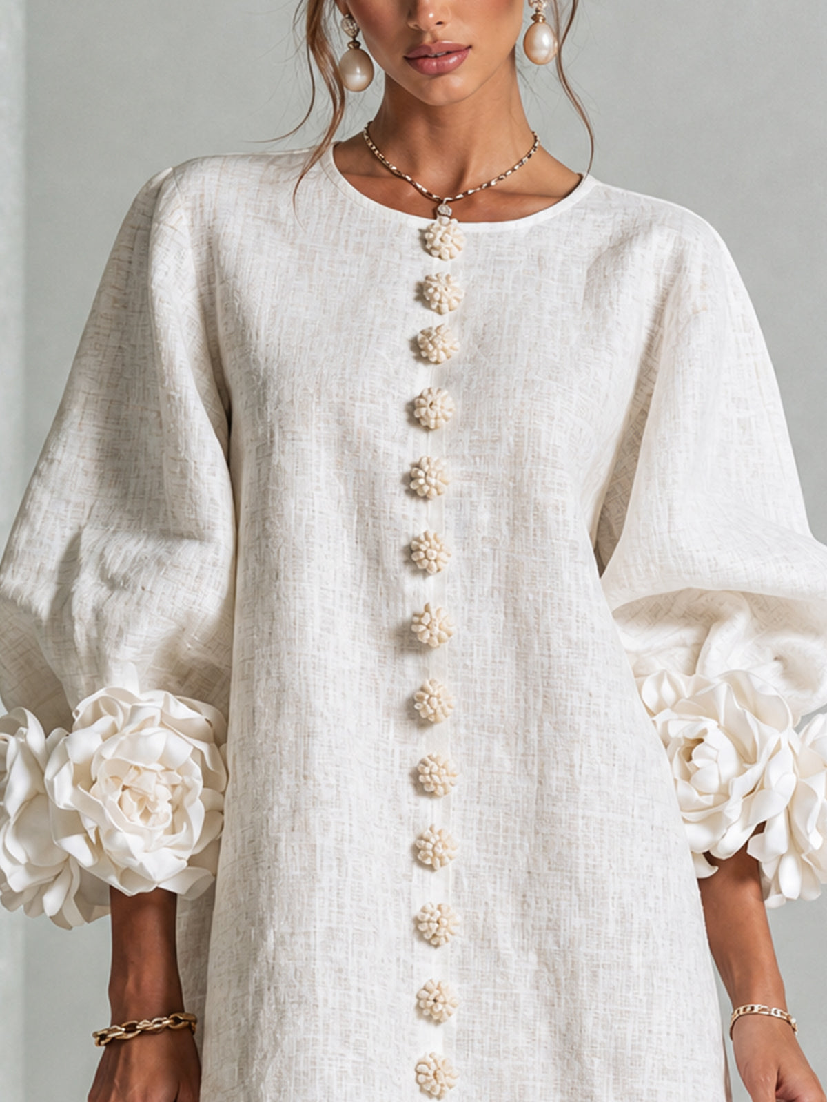 Maisie- Rosette Cuff Mini Dress