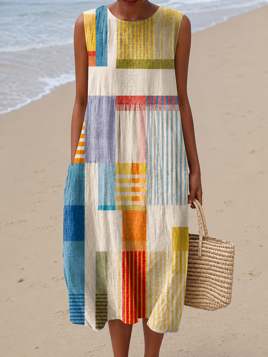Ada™ Robe Midi Géométrique