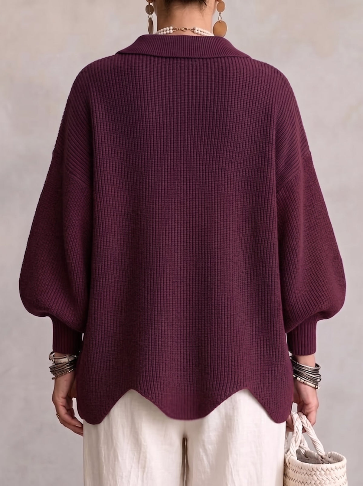 Isadora™ | Gilet oversize à col et grands boutons métalliques