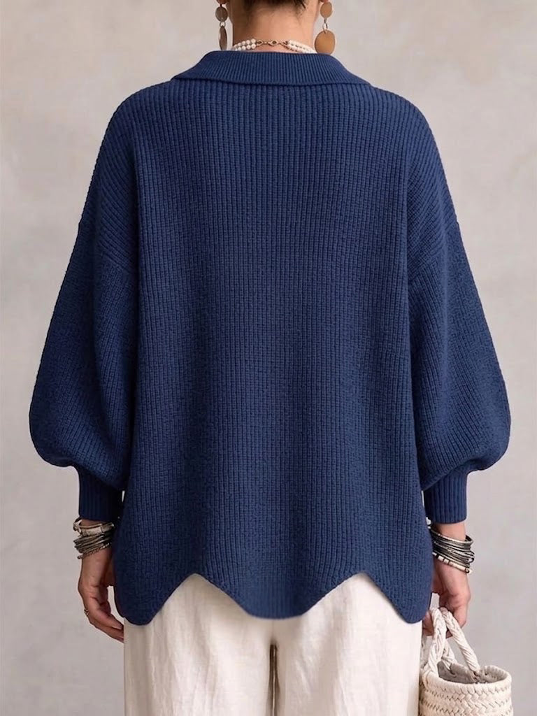 Isadora™ | Gilet oversize à col et grands boutons métalliques
