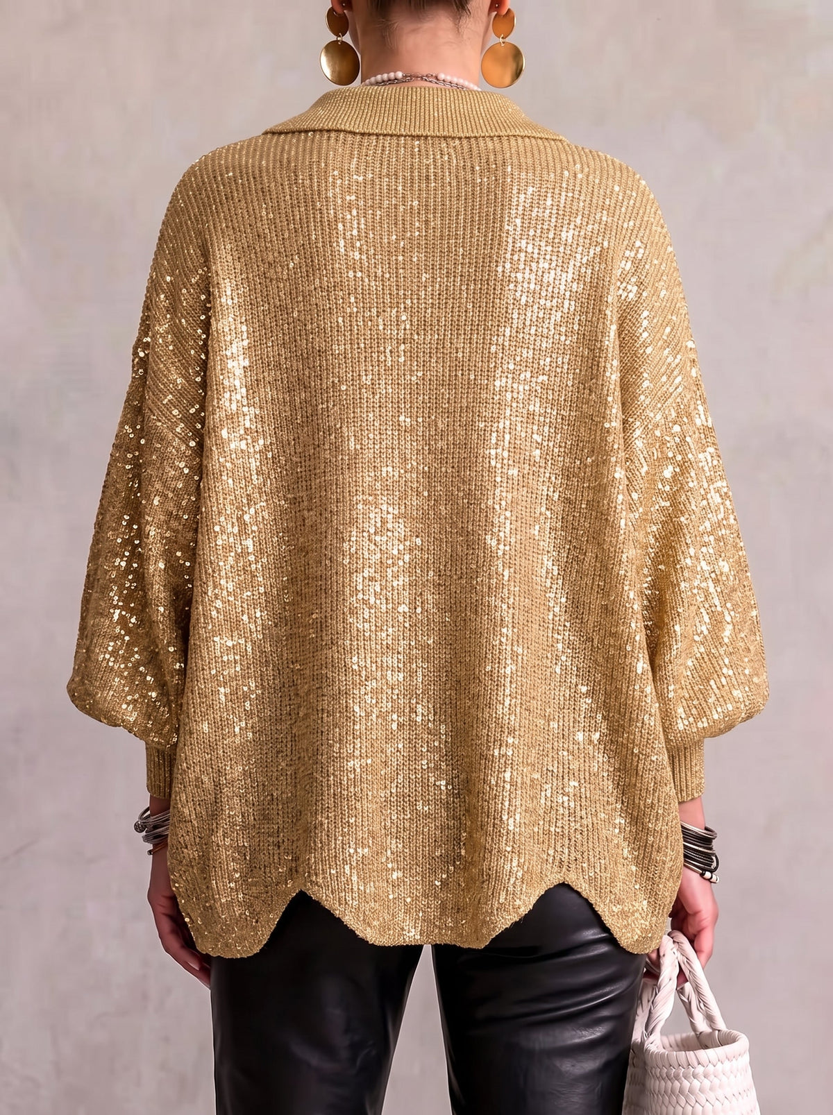 Isadora™ | Gilet oversize à col et grands boutons métalliques
